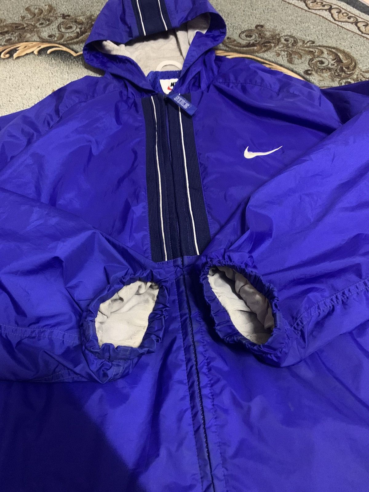 Nike Vintage 90 Nike Youth Fleece-Lined Hooded Windbreaker Jacket Size US L / EU 52-54 / 3 - 4 Thumbnail