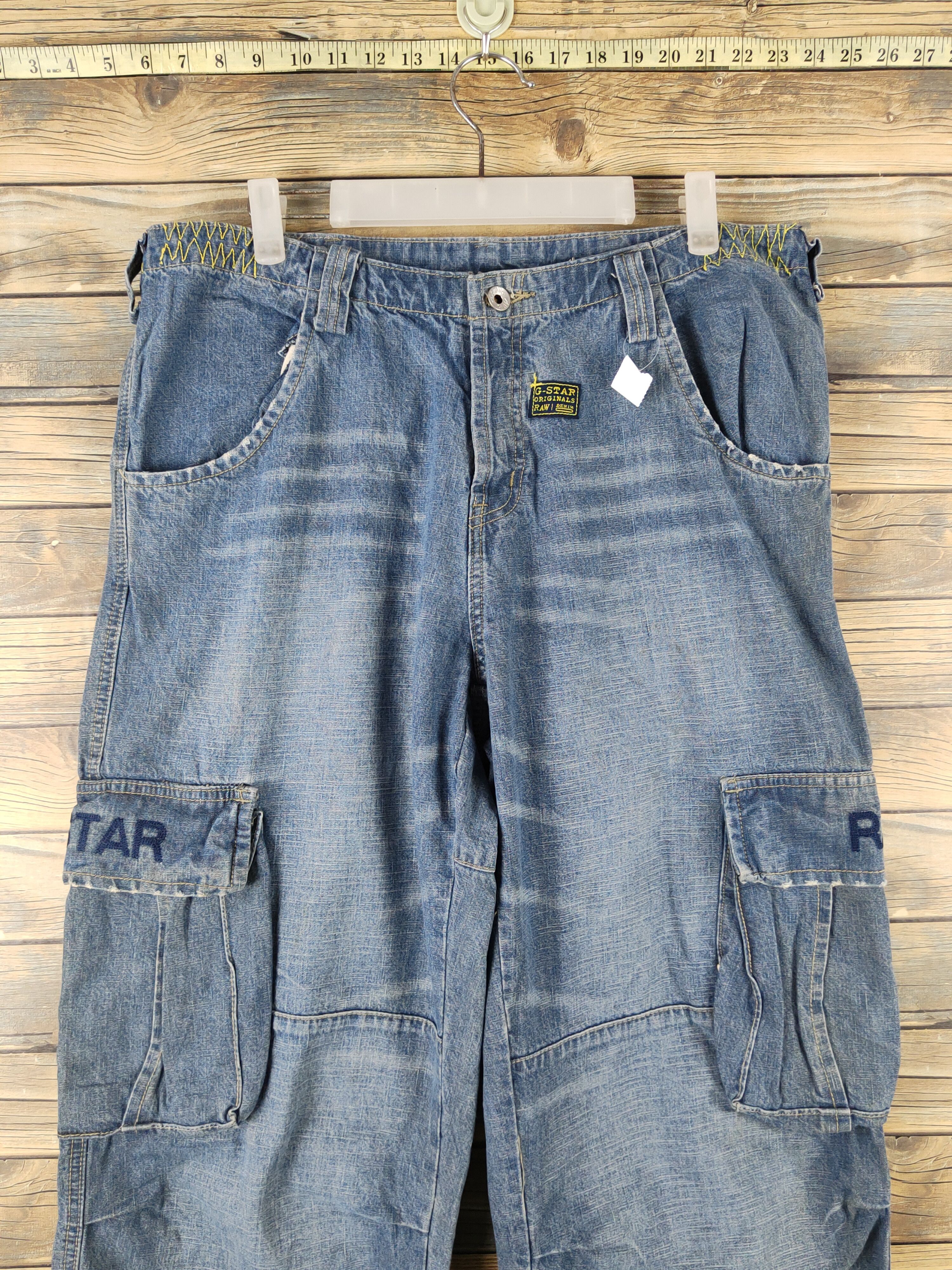 G-Star DL G Star Raw Blue Distressed Ripped denim Jeans #1321 Size US 35 - 4 Thumbnail