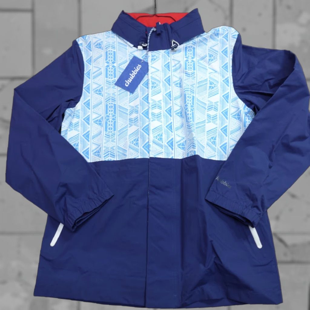 Chubbies Chubbies Jacket S Blue Waterproof Hooded Zip Shell Rain Coat Men Small Windbreaker Full Zip Size US S / EU 44-46 / 1 - 1 Thumbnail