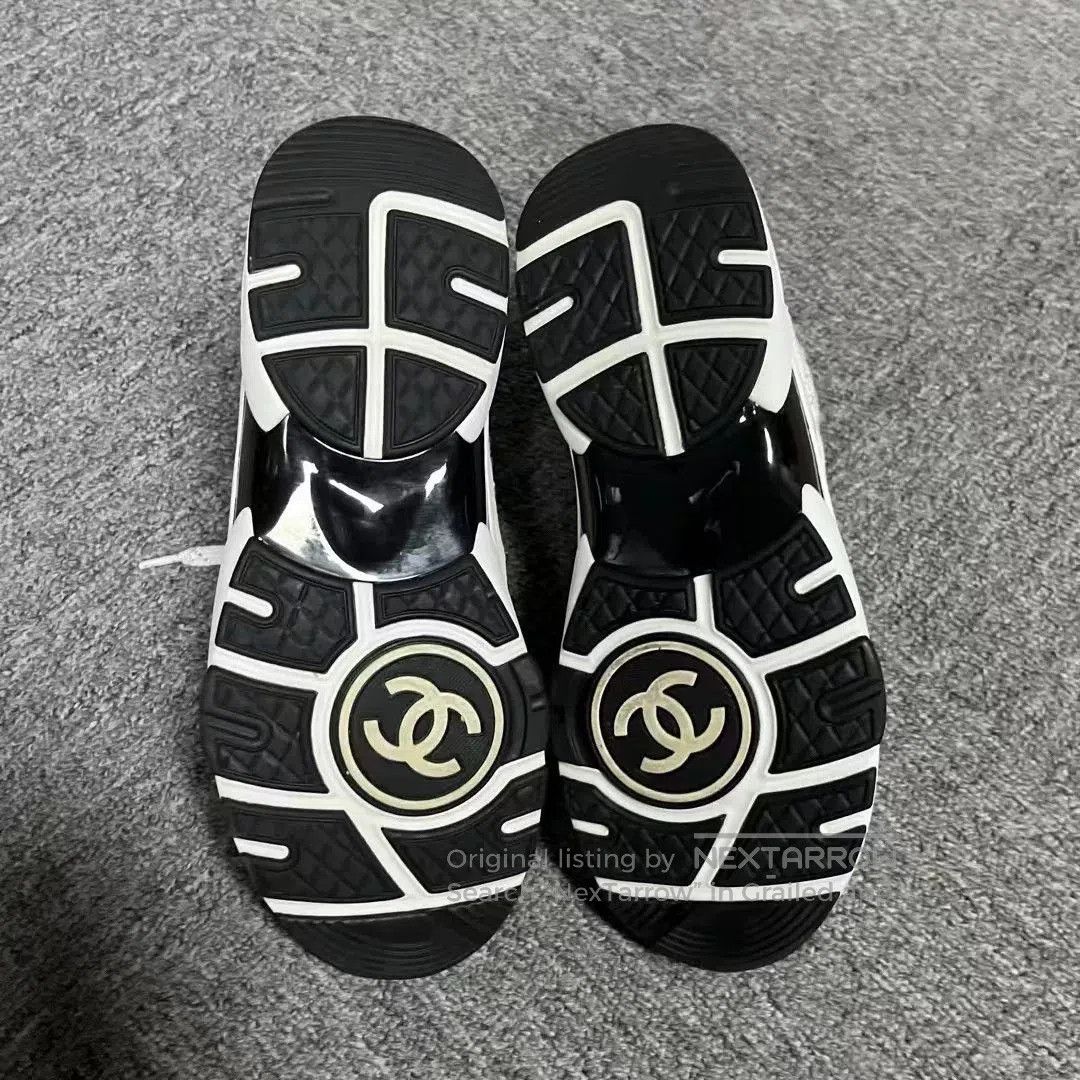 Chanel Chanel White Leather Logo Low-Top Sneakers. Size US 6.5 / IT 36.5 - 5 Thumbnail
