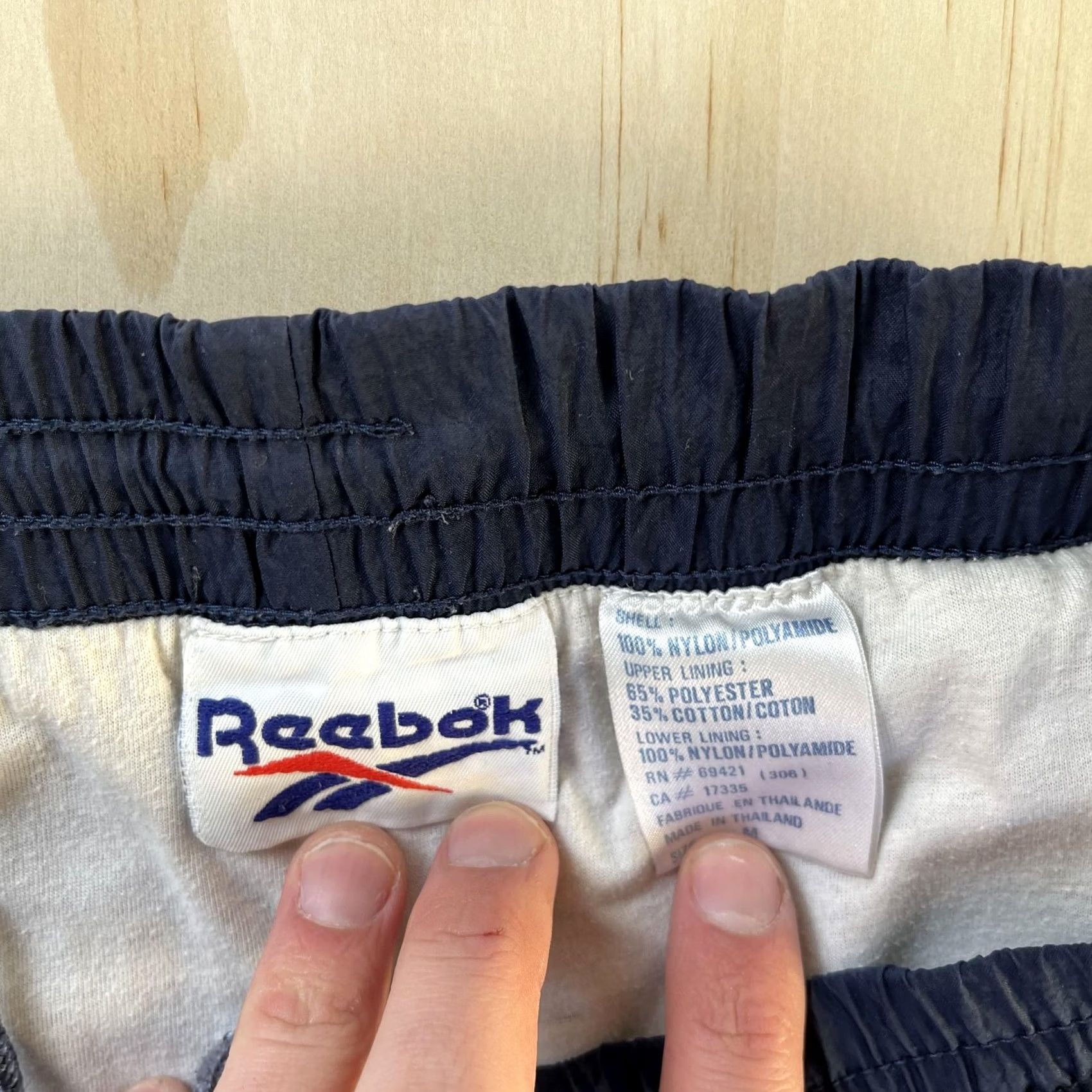 Reebok VINTAGE Reebok Track Pants Mens M Blue Nylon Lined Zip Cuff Athletic Size US 31 - 2 Thumbnail