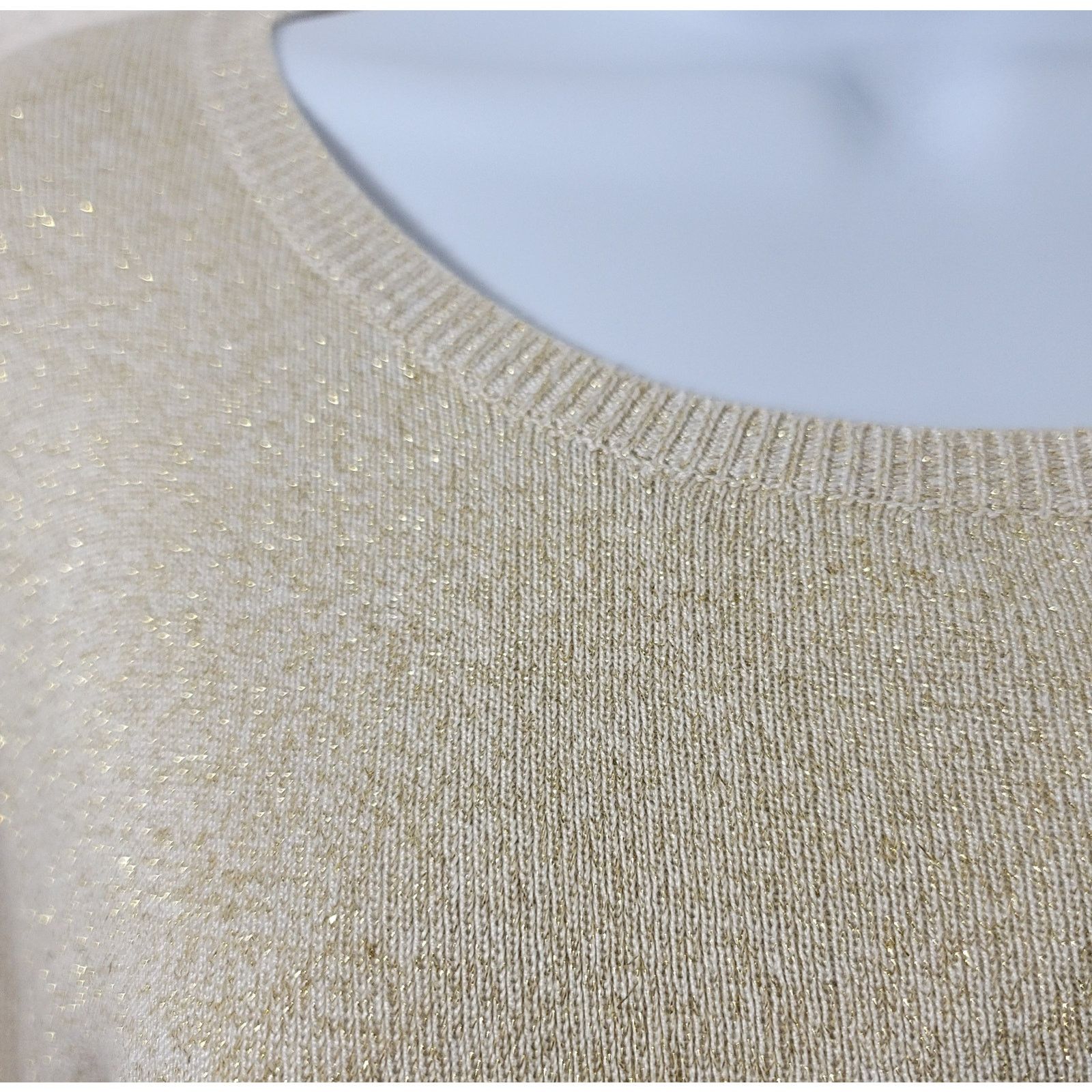Other Draper's & Damon's Gold White Marled Round Neck Top Large Size L / US 10 / IT 46 - 5 Thumbnail