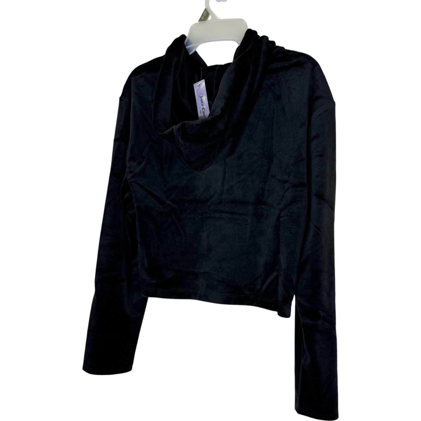 Juicy Couture Juicy Couture Luxe Velour Pullover Hoodie Black Large Size L / US 10 / IT 46 - 10 Thumbnail