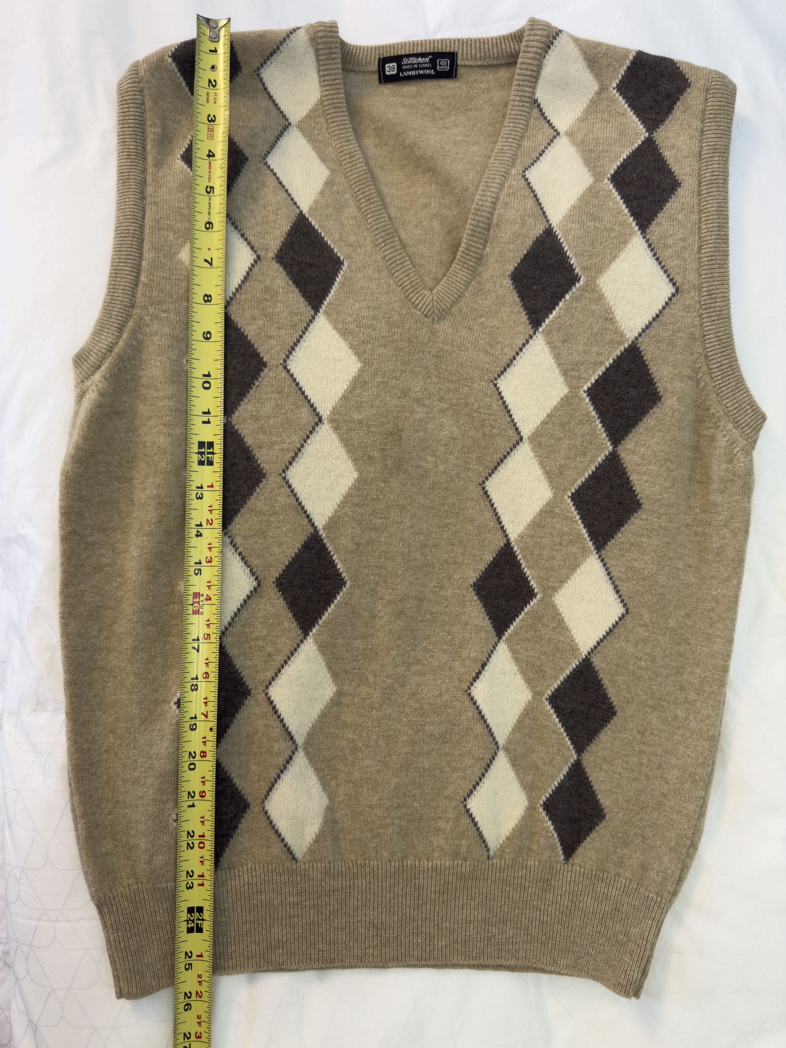 Other Vintage St. Michael Lambswool Argyle Sweater Vest Size US M / EU 48-50 / 2 - 5 Thumbnail