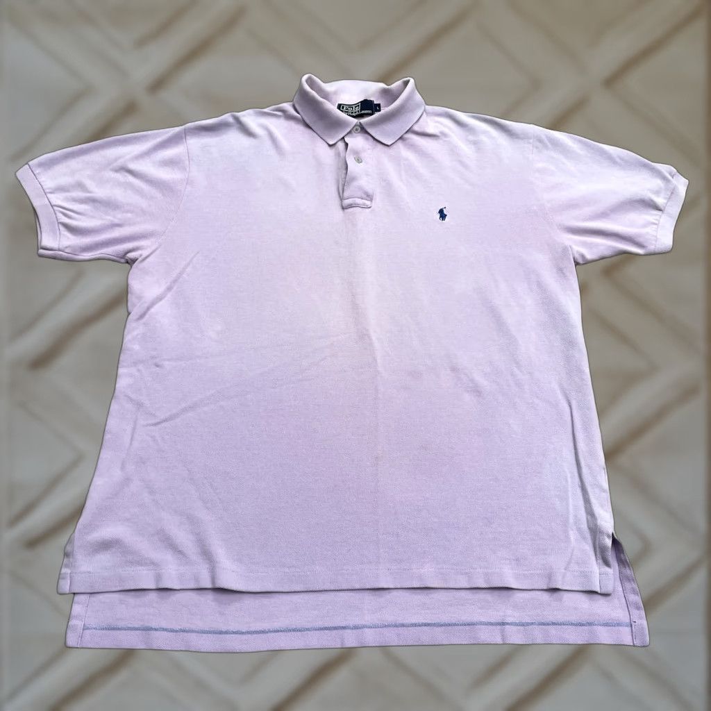 Ralph Lauren VINTAGE Ralph Lauren Polo Shirt Men XL Cotton Casual Preppy Lavender Purple Size US XL / EU 56 / 4 - 1 Thumbnail