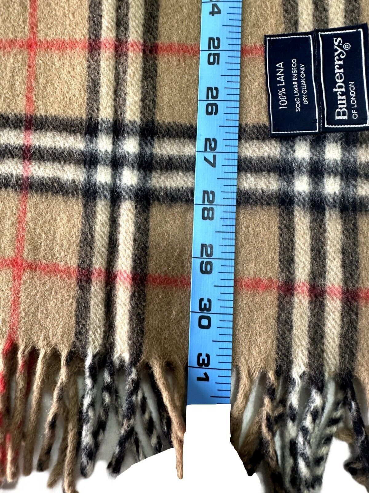 Burberry Burberry Vintage Unisex Scarf Beige 100% LANA Wool Size ONE SIZE - 7 Thumbnail
