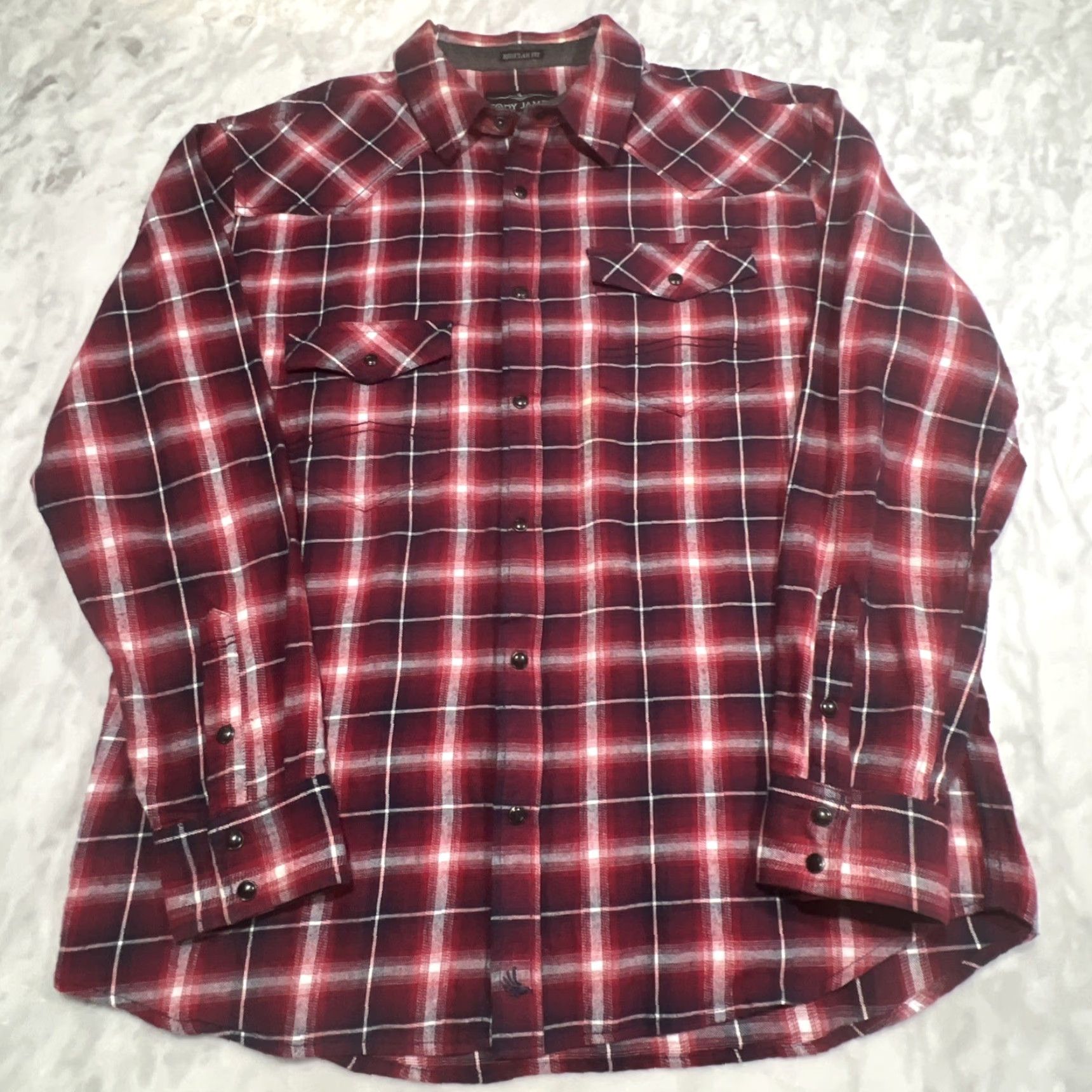Cody James Cody James Pearl Snap Flannel Shirt Men Large Western Plaid Pockets Regular Fit Size US L / EU 52-54 / 3 - 3 Thumbnail