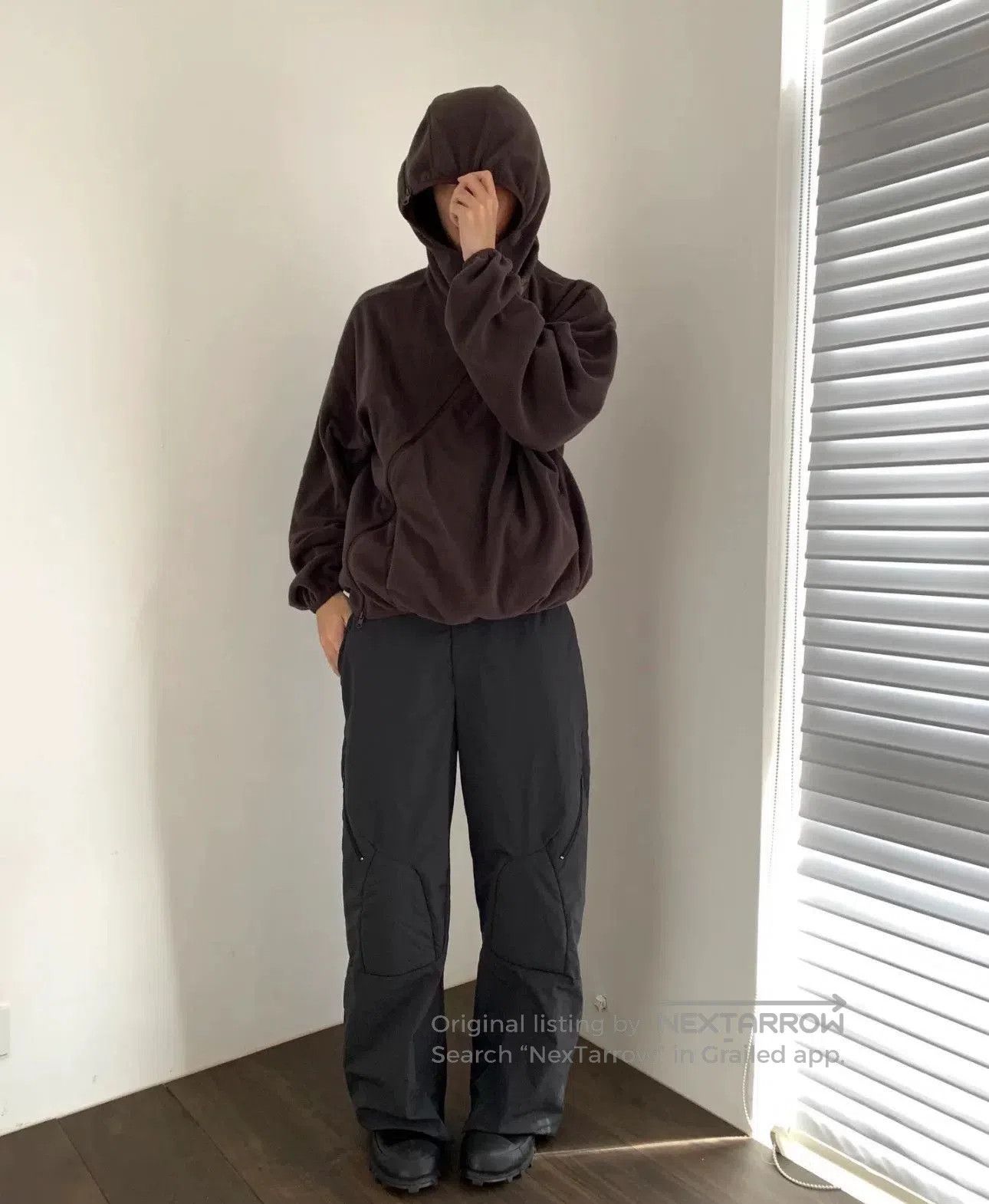 POST ARCHIVE FACTION (PAF) soft brown fleece hooded sweatshirt for men. Size US L / EU 52-54 / 3 - 6 Thumbnail