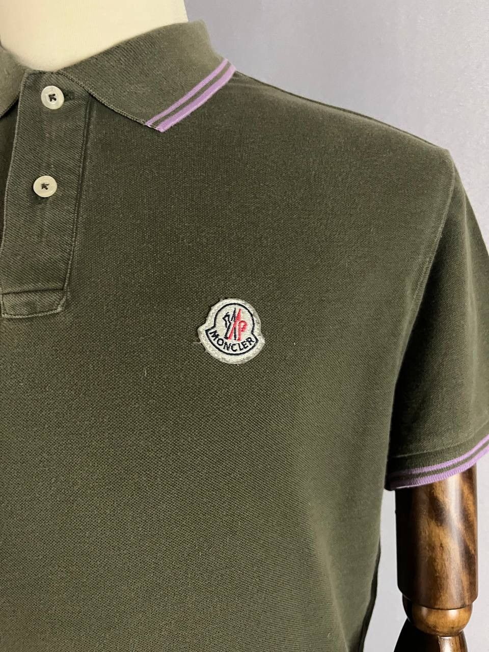 Moncler Moncler Polo Tee T Shirt Olive Size US XL / EU 56 / 4 - 4 Thumbnail