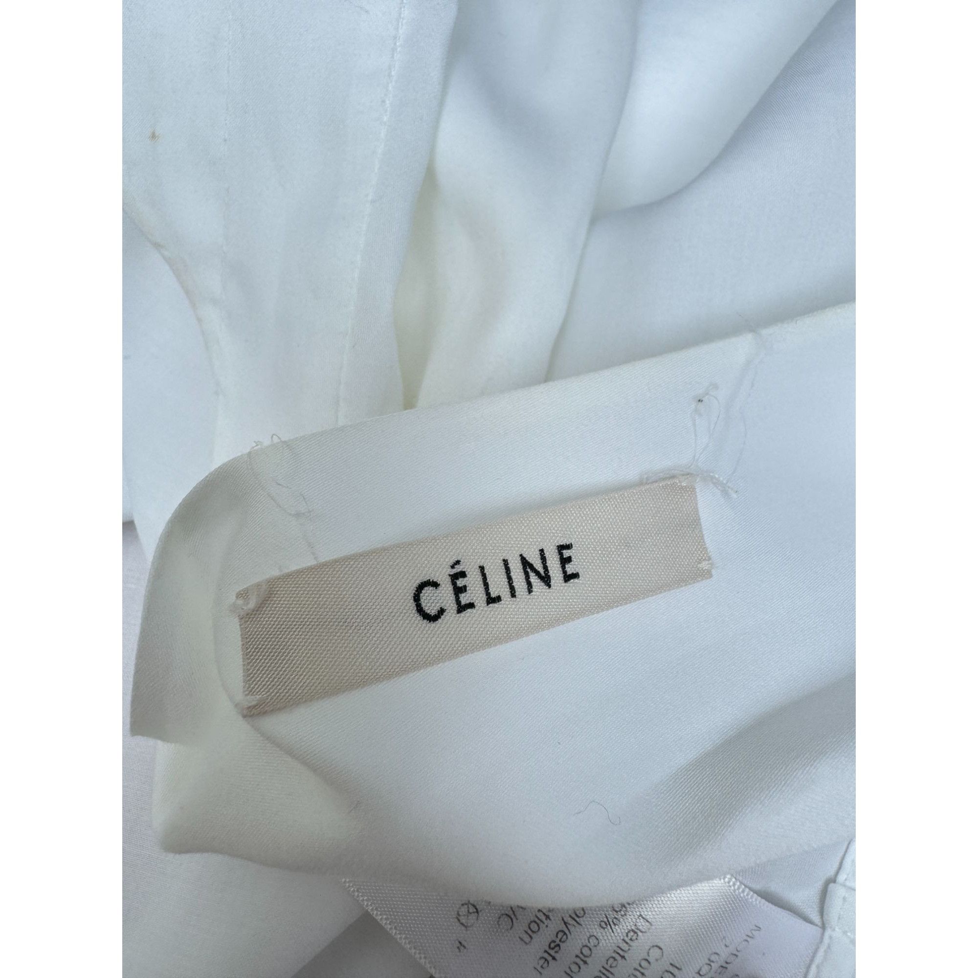 Celine Phoebe Philo White Cotton Shirt Size S / US 4 / IT 40 - 6 Thumbnail