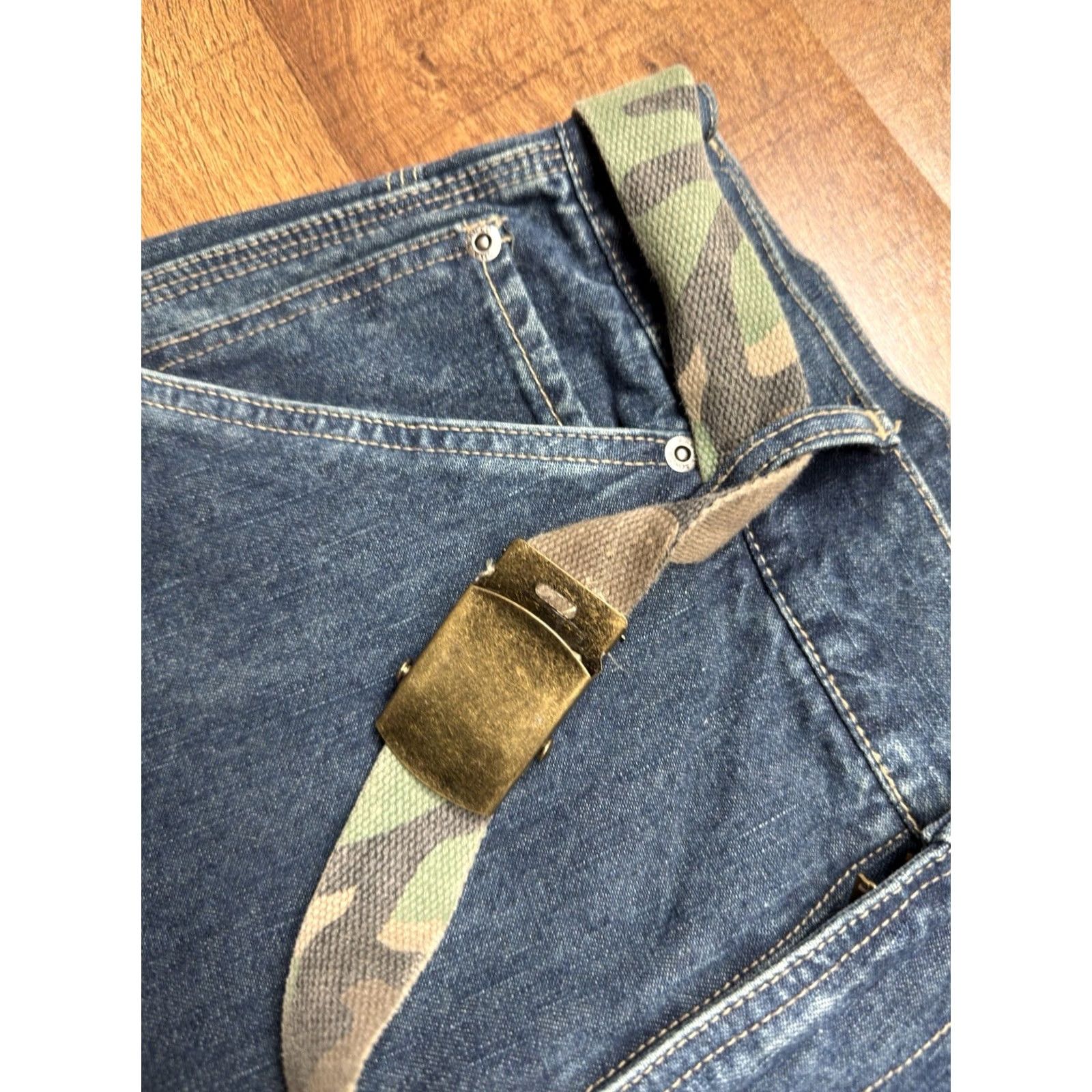 Denime VINTAGE Sonoma Jeans Men’s Denim Straight Baggy Carpenter 32X30 NWT blue Belted 90s 00s Mens Size US 32 / EU 48 - 7 Thumbnail