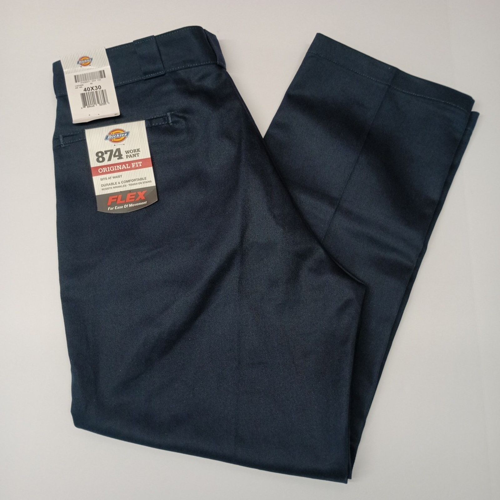Dickies Dickies 874 Work Pants Men's 40x30 Flex Blue Original Fit Size US 40 / EU 56 - 1 Thumbnail