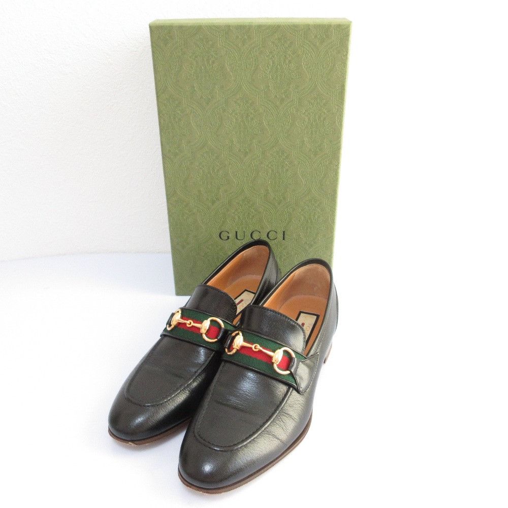 Gucci Gucci Gucci Webline Leather Loafer Pumps Leather Shoes 660819 DUTY FREE for USA Size ONE SIZE - 1 Thumbnail
