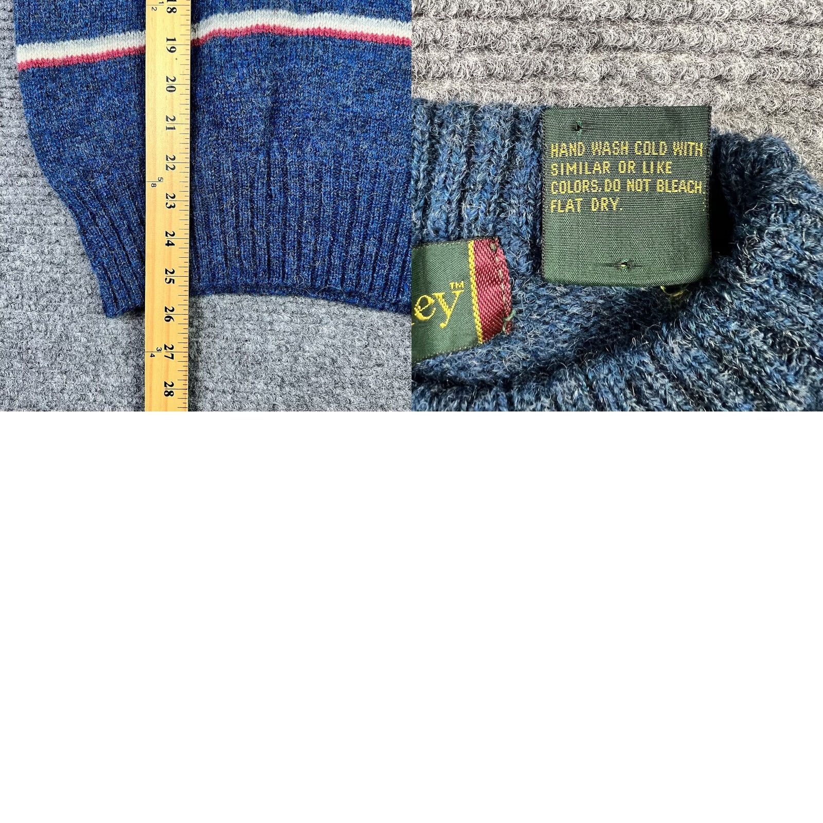 Vintage VINTAGE Ardsley Sweater Mens Small Blue Striped Wool 90s Crew Neck Knit All Pure Wool Size US S / EU 44-46 / 1 - 8 Thumbnail