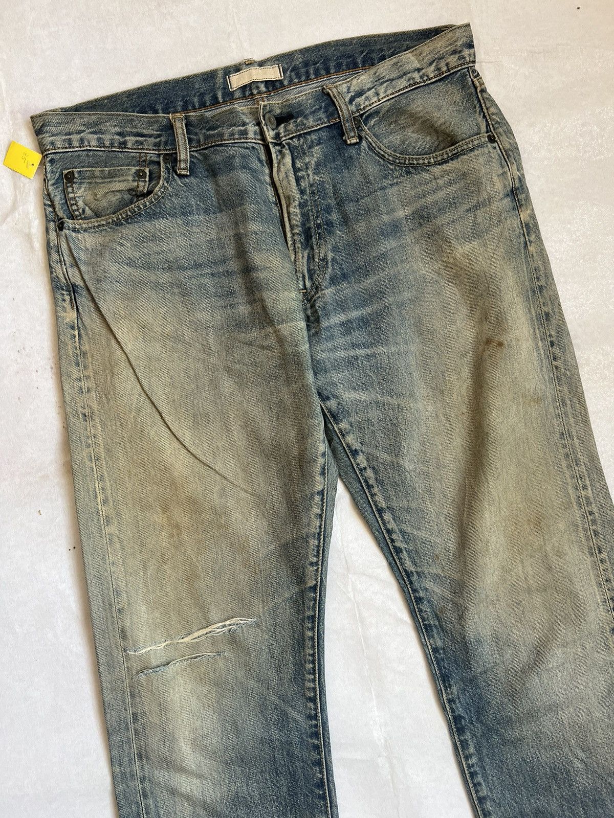 Uniqlo Selvedge Uniqlo Rusty Distressed Denim Regular Fit Size US 36 / EU 52 - 4 Thumbnail