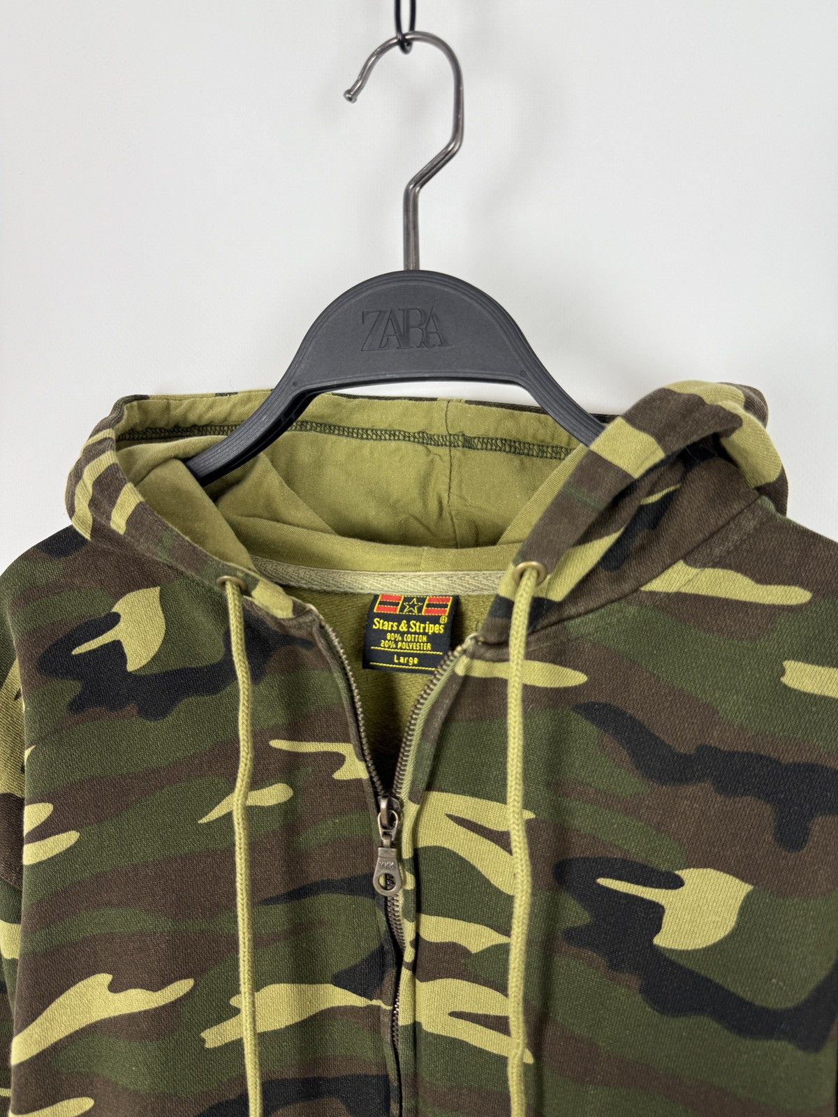 Vintage Y2K Vintage Stars&Stripes Woodland Camo Boxy Zip Hoodie M-L Size US L / EU 52-54 / 3 - 3 Thumbnail