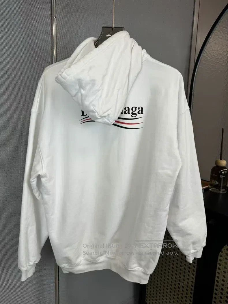 Balenciaga Balenciaga White Cola Wave Hoodie Size US S / EU 44-46 / 1 - 3 Thumbnail