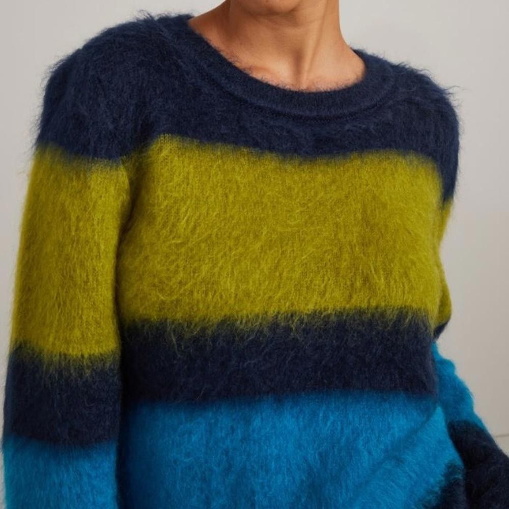 Designer Made In Italy Max Mara Label-cut Mohair Stripped Sweater M Size M / US 6-8 / IT 42-44 - 5 Thumbnail