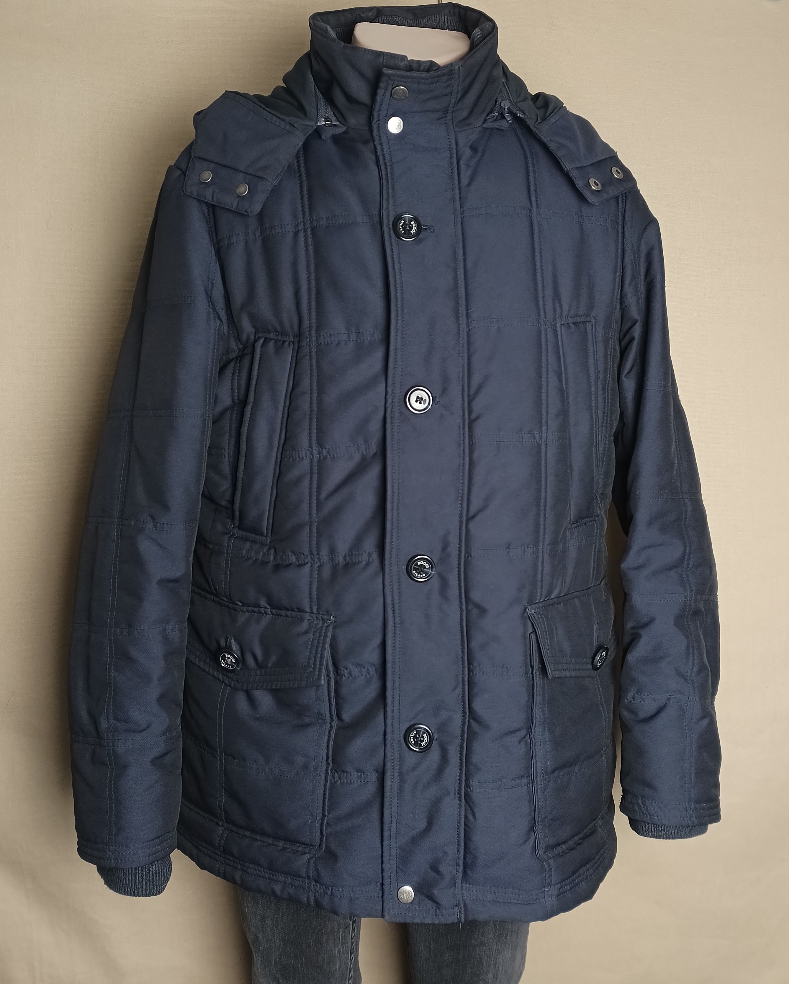 Boggi Boggi Milano Mens Padded Navy Coat Jacket Size EU 50 Size US M / EU 48-50 / 2 - 2 Thumbnail