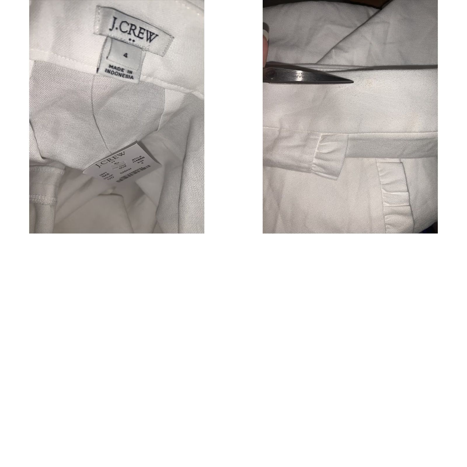 J.Crew J.CREW Womens Skirt Knee Length White Ruffle Slit Front Straight NWT-6316 Size 4 NWT Womens Skirt Size 27" / US 4 / IT 40 - 8 Thumbnail