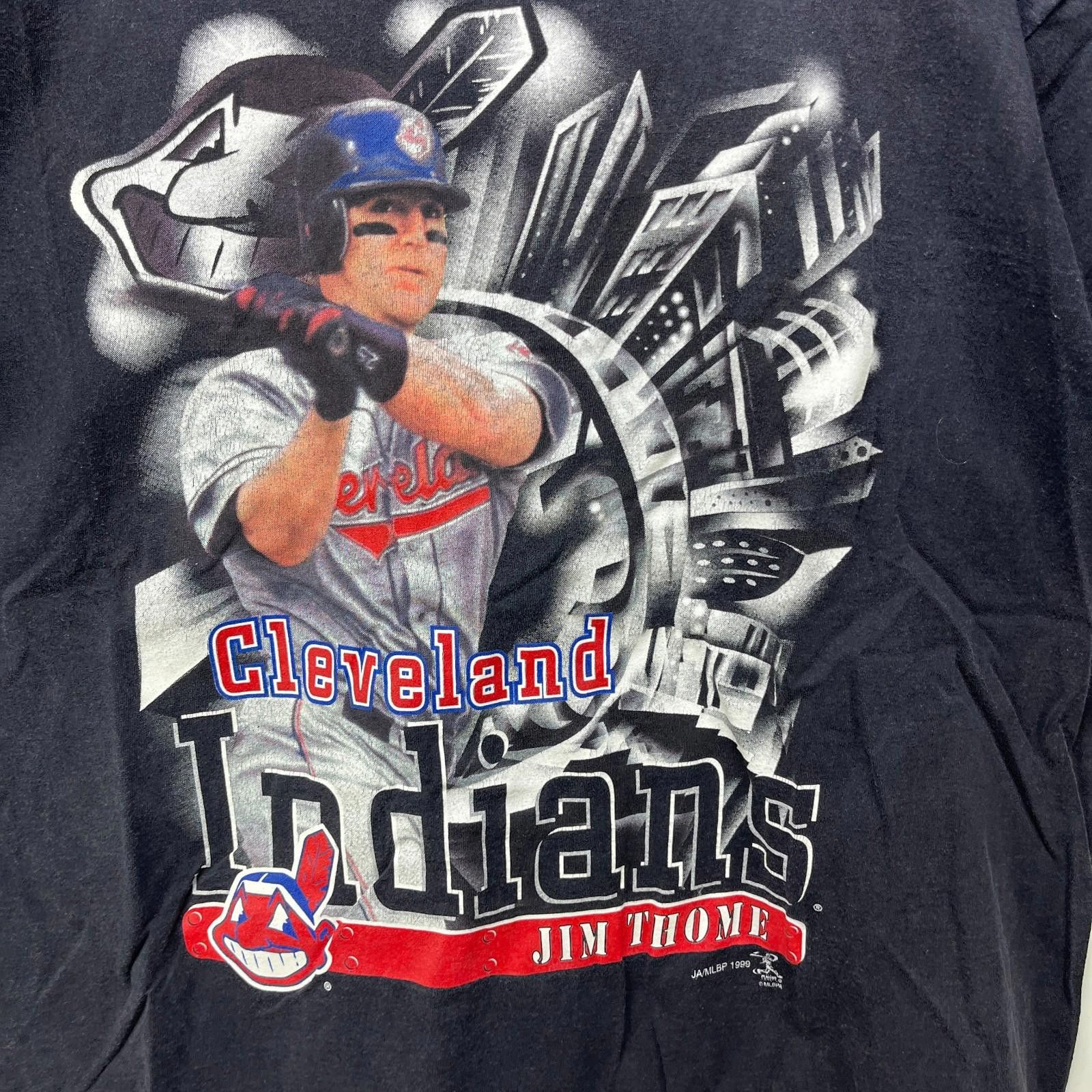 Vintage Vintage 90s Cleveland Indians Jim Thome T Shirt XL Size ONE SIZE - 2 Thumbnail