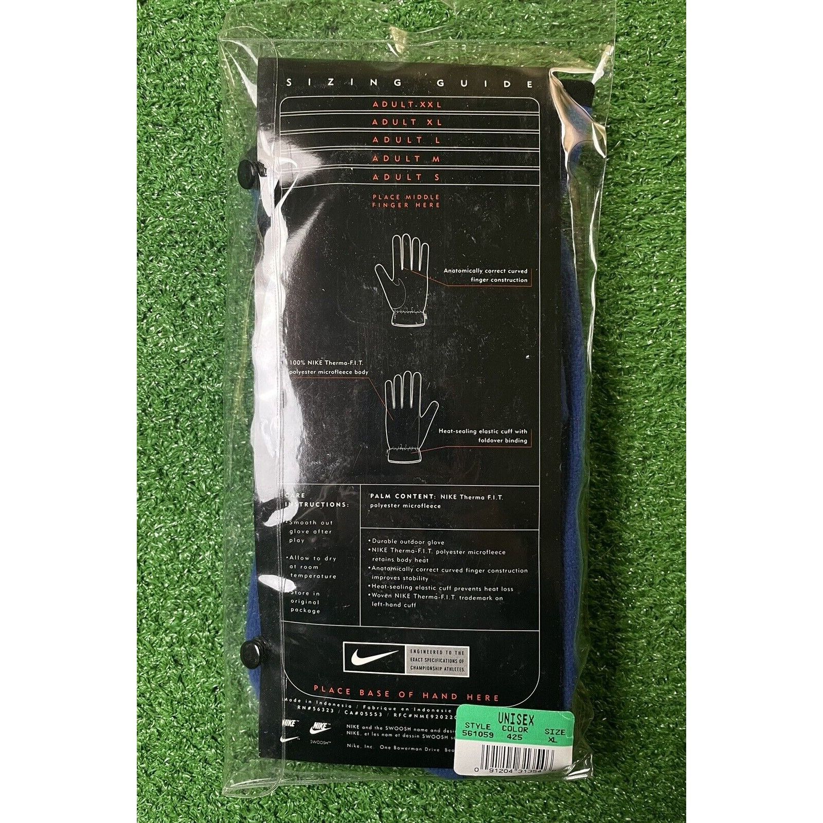 Nike NWT Vintage 90s Nike ACG Therma Fit Fleece Hand Gloves Blue Size ONE SIZE - 2 Thumbnail