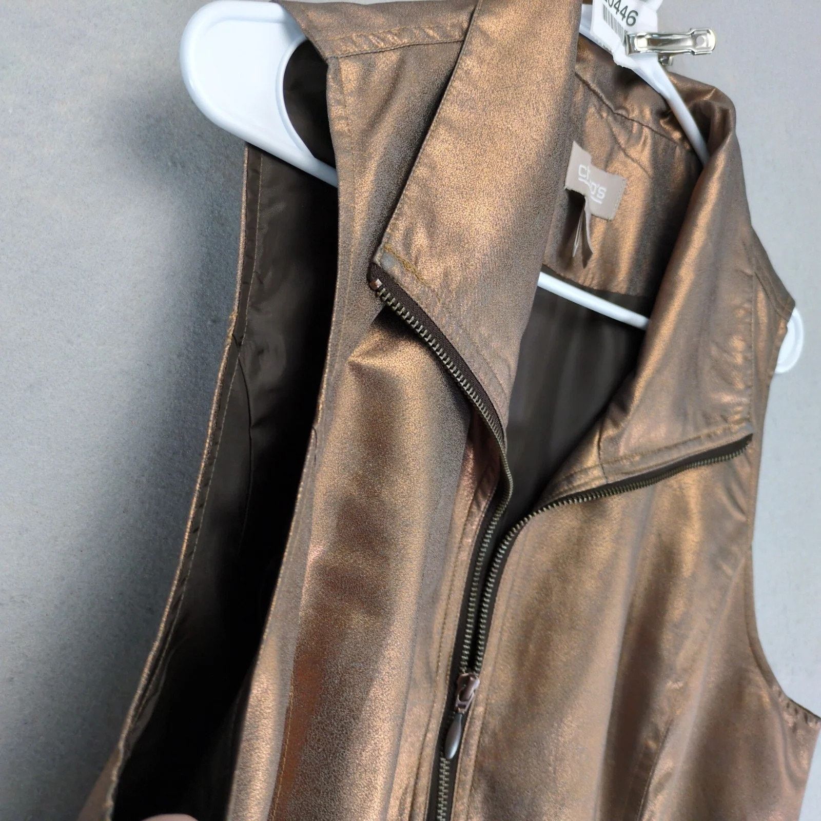 Chicos Chico's Vest Size 2 Womens L/12 Metallic Copper Zip Up Lined Size XL / US 12-14 / IT 48-50 - 9 Thumbnail