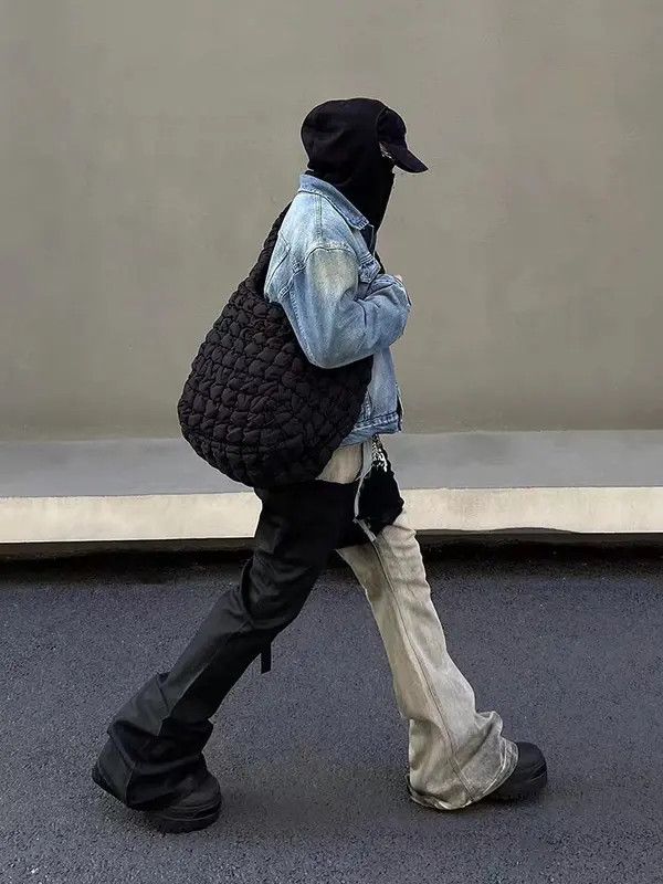 Japanese Brand VIBE Retro hip-hop black and white splicing punk wax pants Size US 30 / EU 46 - 4 Thumbnail