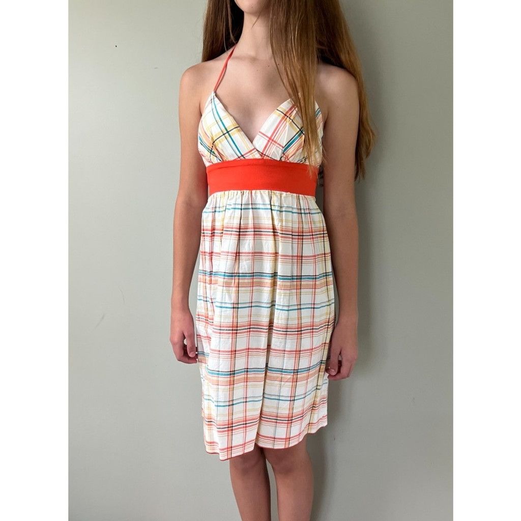 Vintage Womens Y2K Vintage Plaid Summer Halter Sundress Dress Size M / US 6-8 / IT 42-44 - 3 Thumbnail
