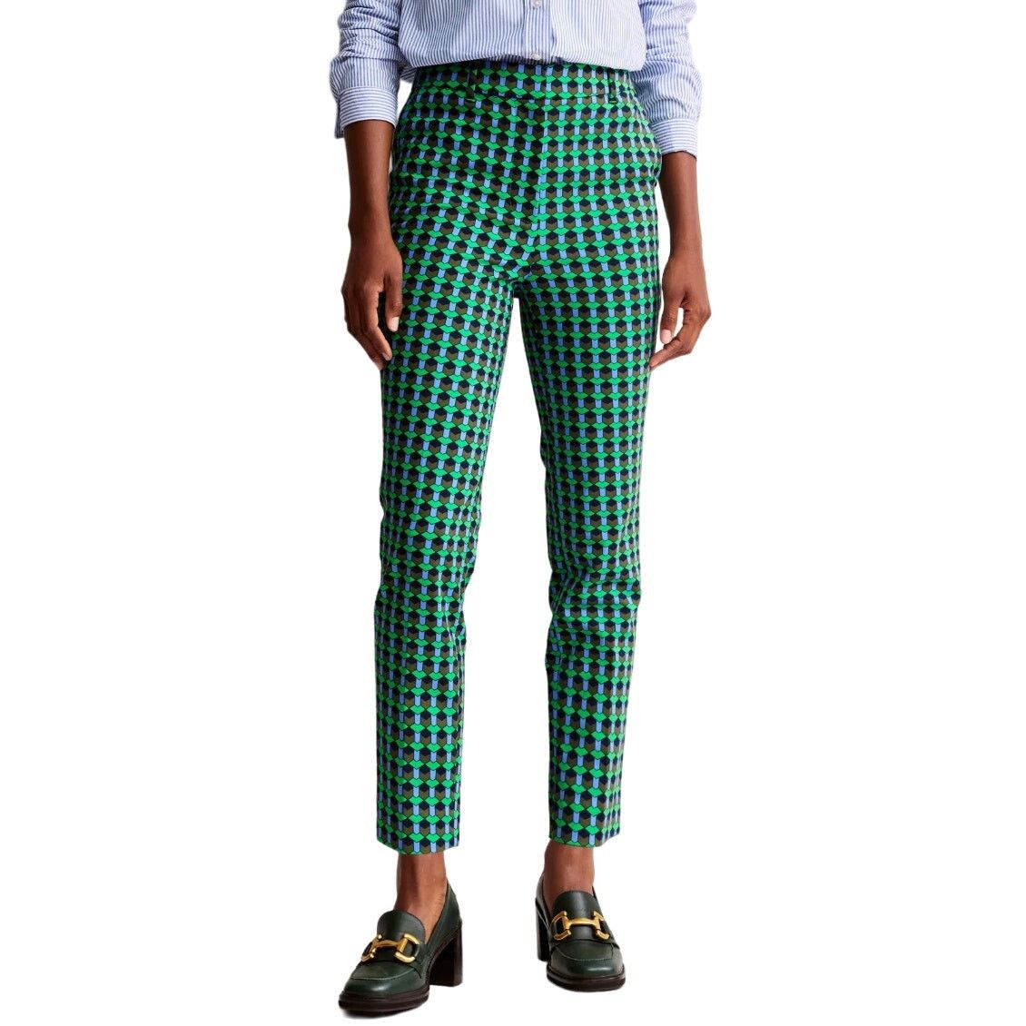 Boden Boden Highgate Printed Pants Bright Green Terrace Geo Size 6 Size 28" / US 6 / IT 42 - 1 Thumbnail