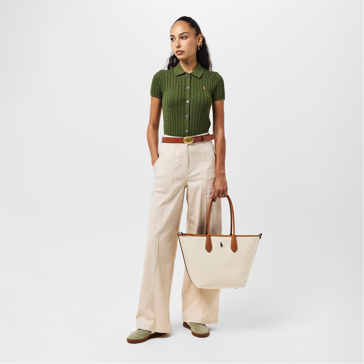 Polo Ralph Lauren o1g2r1mq0825 Size: OS / Bellport Medium Bag Natural/White Size ONE SIZE - 6 Thumbnail