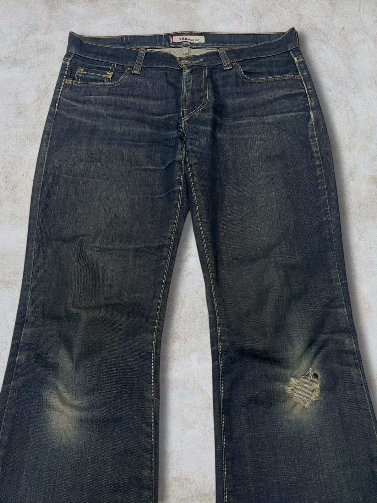 Levi's Vtg Y2k Levi’s Bootcut Streetstyle Distressed Washed Jeans Size US 32 / EU 48 - 2 Thumbnail