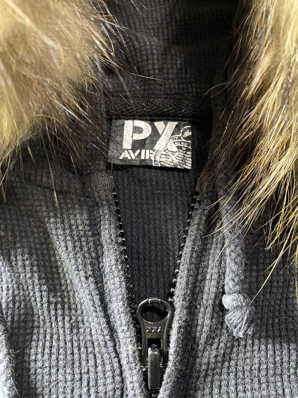 Le Grande Bleu (L.G.B.) Vintage avirex faux fur distressed zip hoodie Size US L / EU 52-54 / 3 - 6 Thumbnail