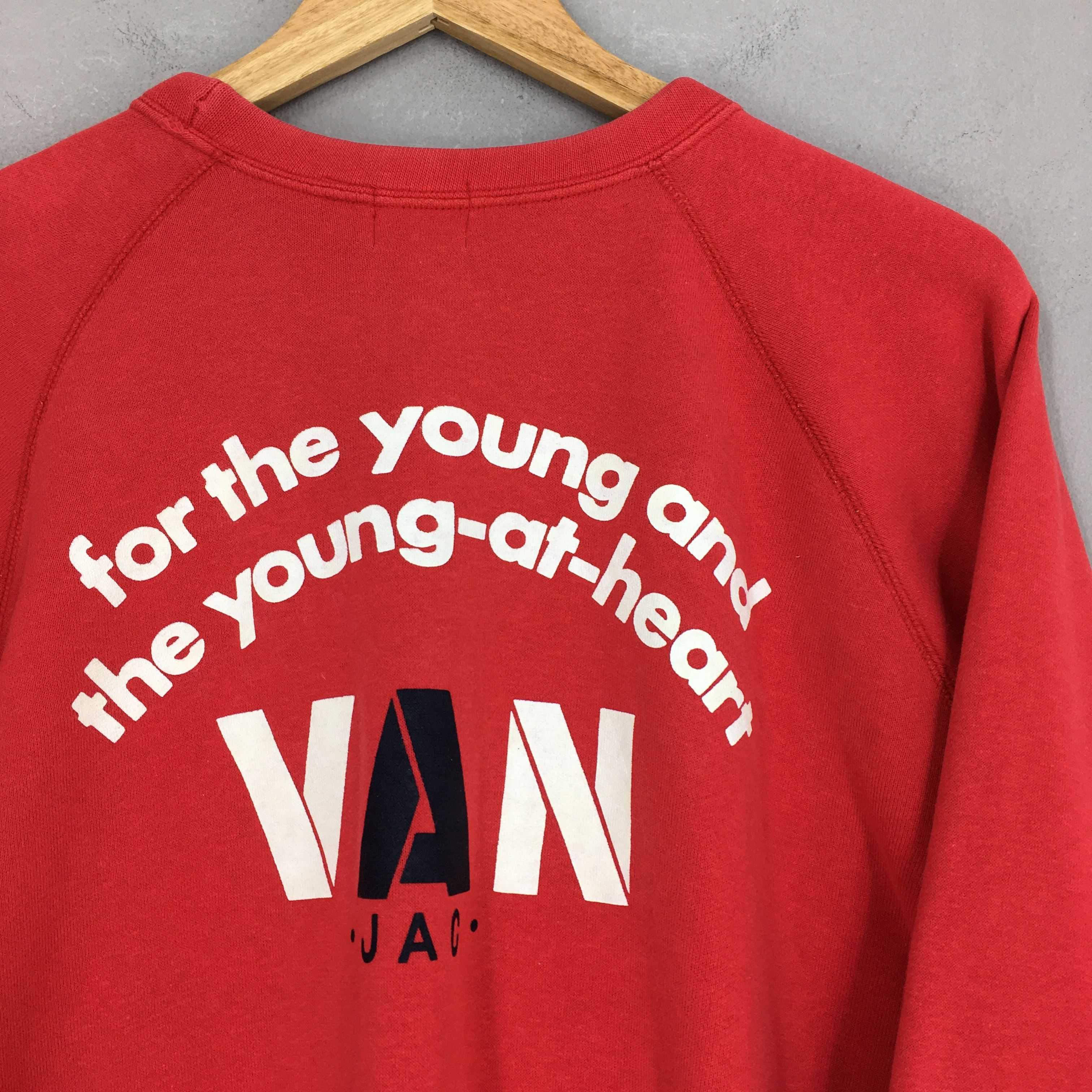 Japanese Brand Vintage Van Jac Japan Red Sweatshirt Large Size US L / EU 52-54 / 3 - 2 Thumbnail