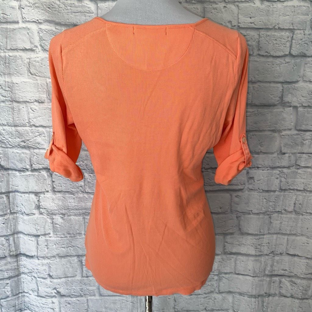Ralph Lauren Ralph Lauren women M 100% cotton elbow sleeve blouse orange Size M / US 6-8 / IT 42-44 - 7 Thumbnail