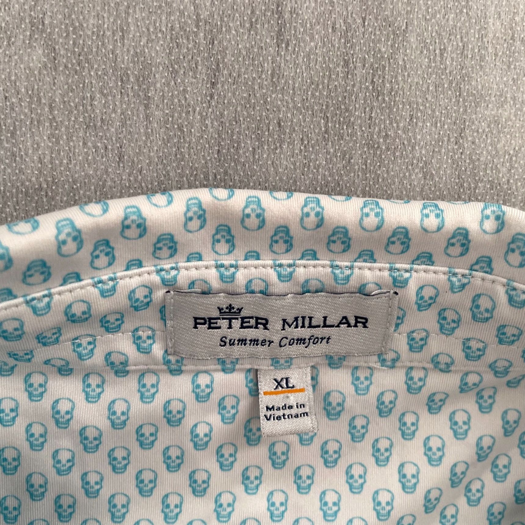 Peter Millar Peter Millar Shirt Adult XL White Polo All Over Print Skulls Bali Hai Resort Men Size US XL / EU 56 / 4 - 5 Thumbnail