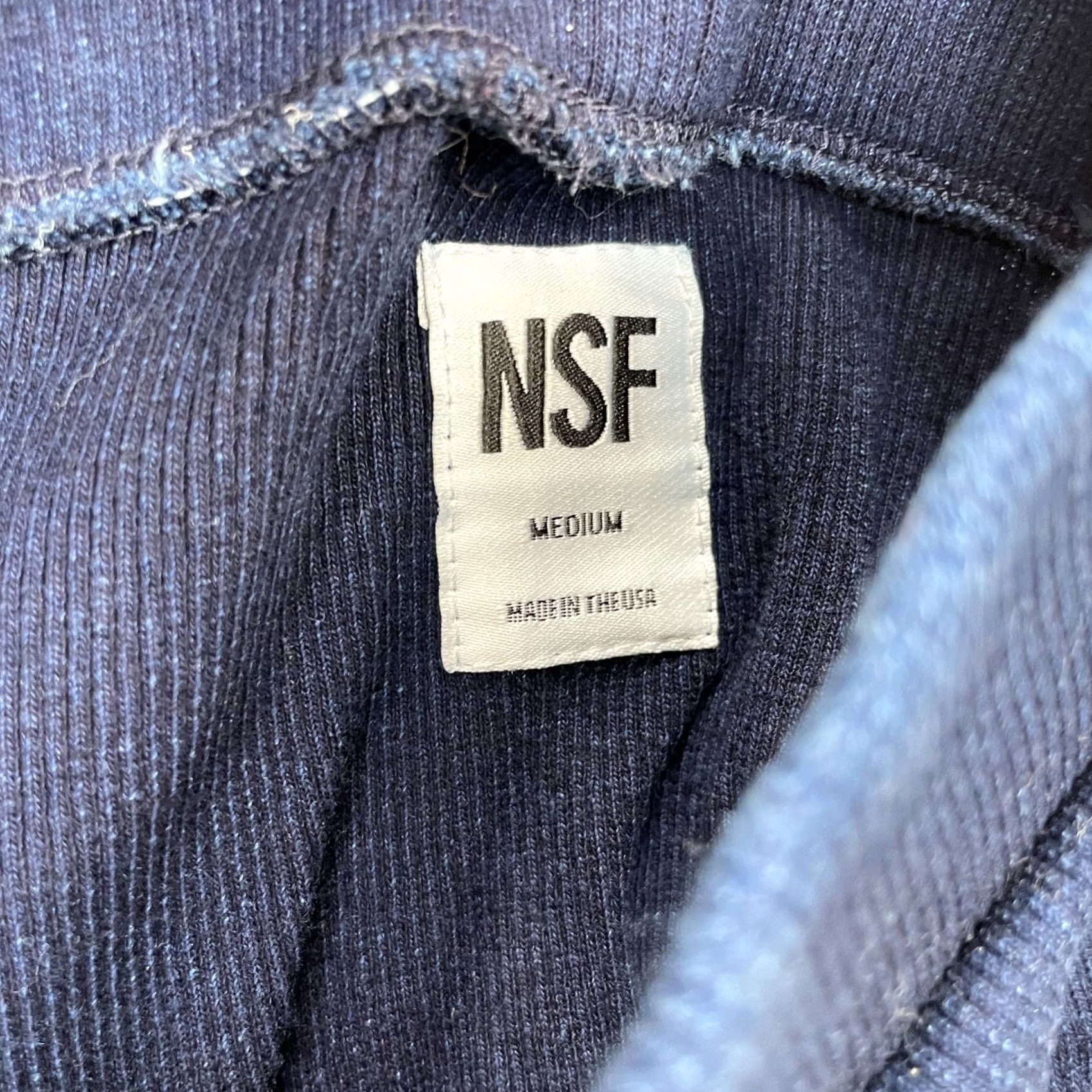Vintage NSF Skirt Womens Medium Blue Pencil Snap Front Modern Minimalist Button Midi Knit Elastic Waist Slit City Preppy Size 32" / US 10 / IT 46 - 3 Thumbnail