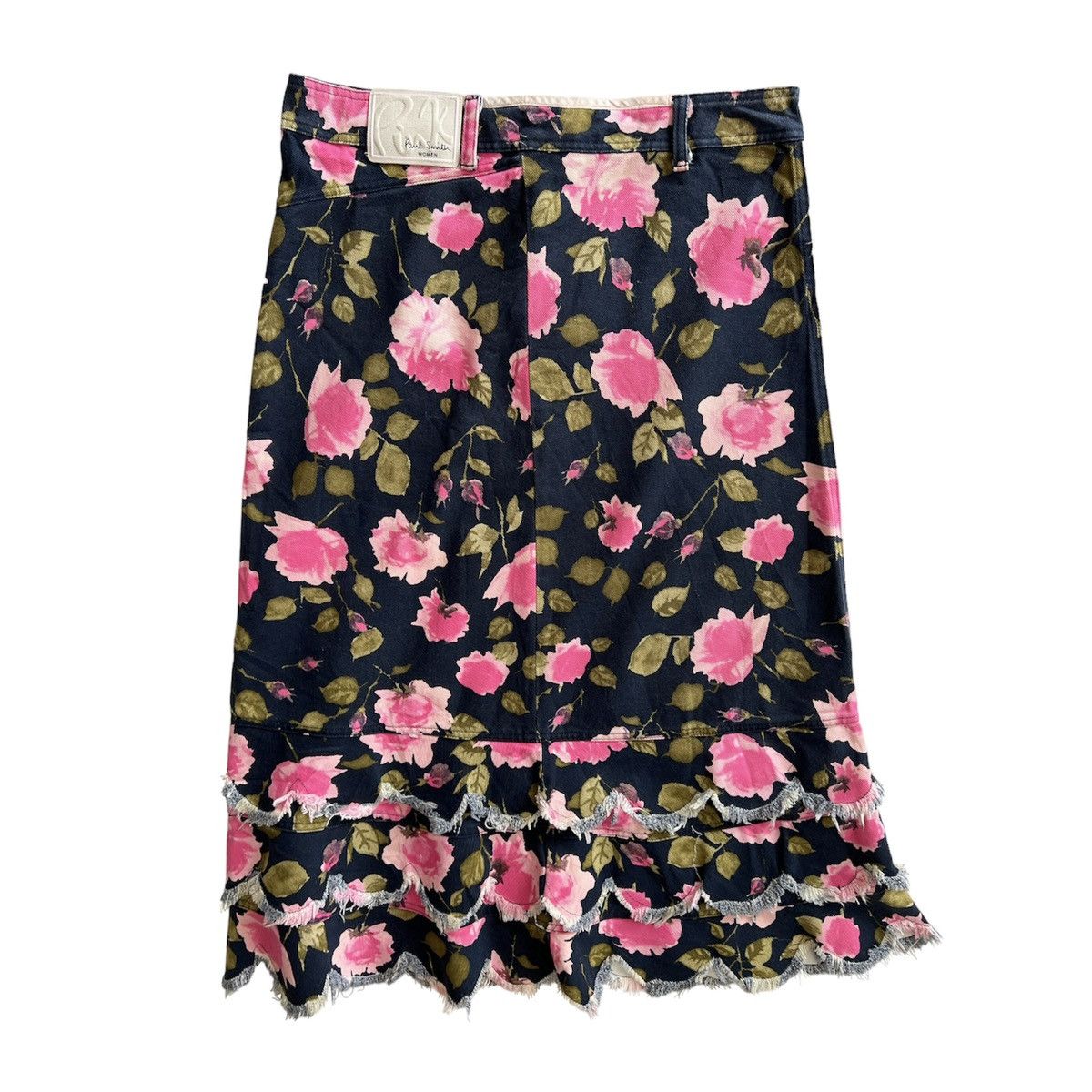 Paul Smith × Vintage Vintage PAUL SMITH FLORAL JEANS SKIRT Size 32" / US 10 / IT 46 - 5 Thumbnail