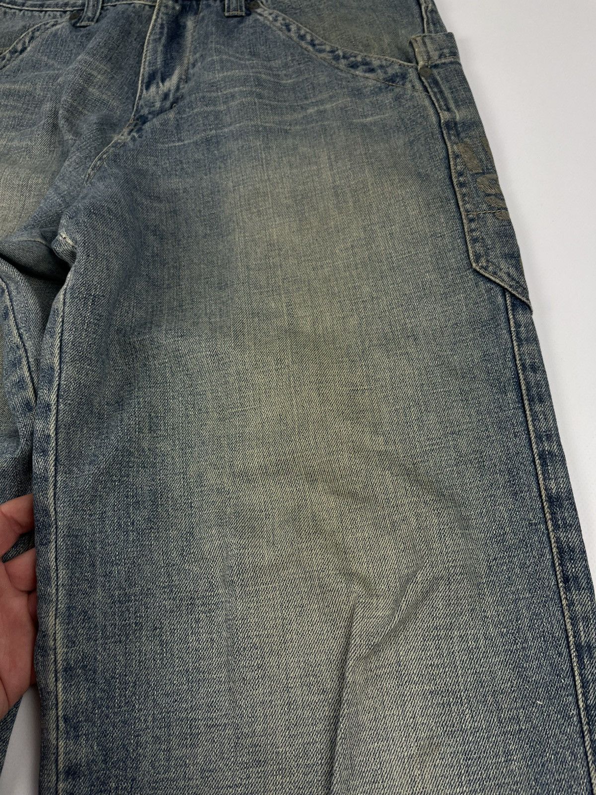 Ecko Unltd. × JNCO × Japanese Brand Vintage Faded Baggy Distressed Jeans Ed Hardy Style Denim Y2K Size US 30 / EU 46 - 8 Thumbnail