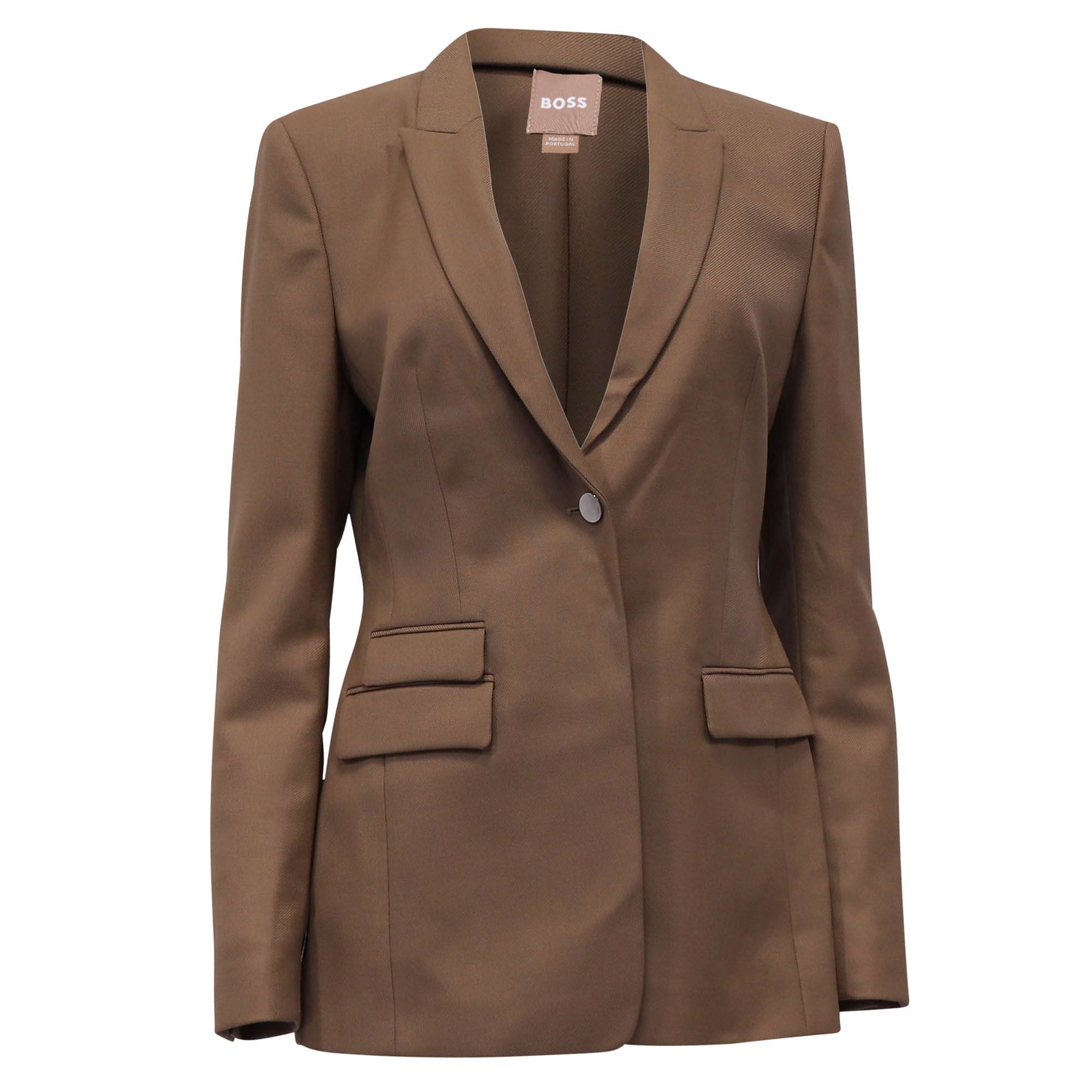 Hugo Boss Boss Juicylara Blazer in Brown Virgin Wool Size XS / US 0-2 / IT 36-38 - 1 Thumbnail