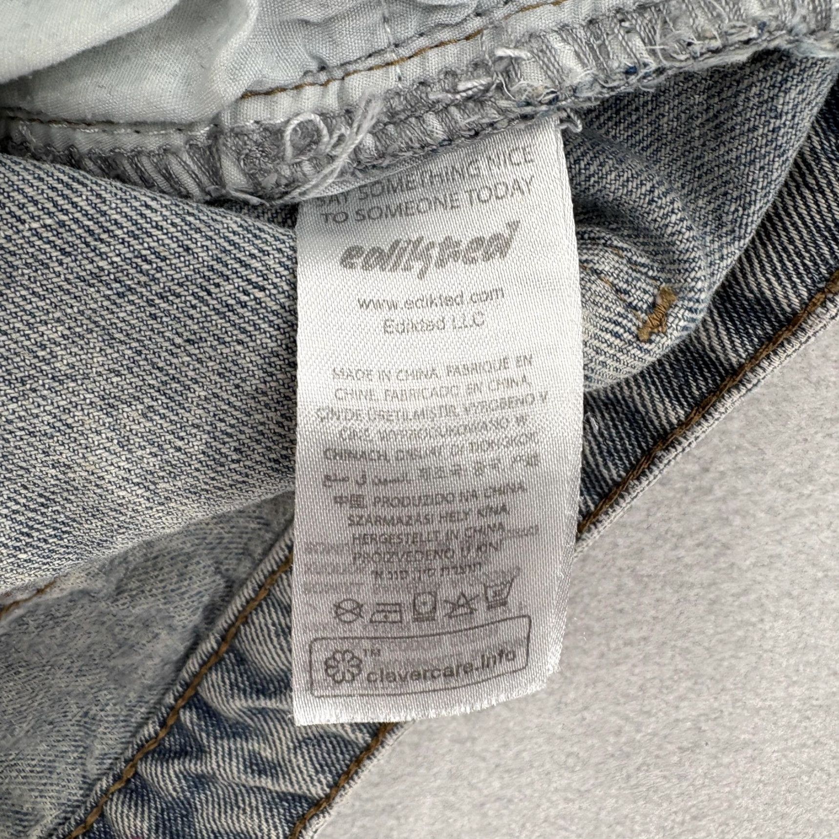 Vintage Edikted Jeans Womens Medium Light Wash Gray High Rise Wide Leg Y2K Skater Jeans Size 32" / US 10 / IT 46 - 6 Thumbnail