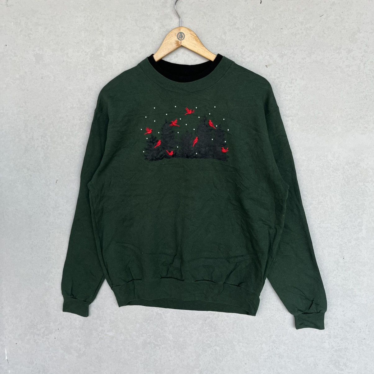 Other Vintage Top Stitch Green With Red Bird Design Size L Size L / US 10 / IT 46 - 2 Thumbnail
