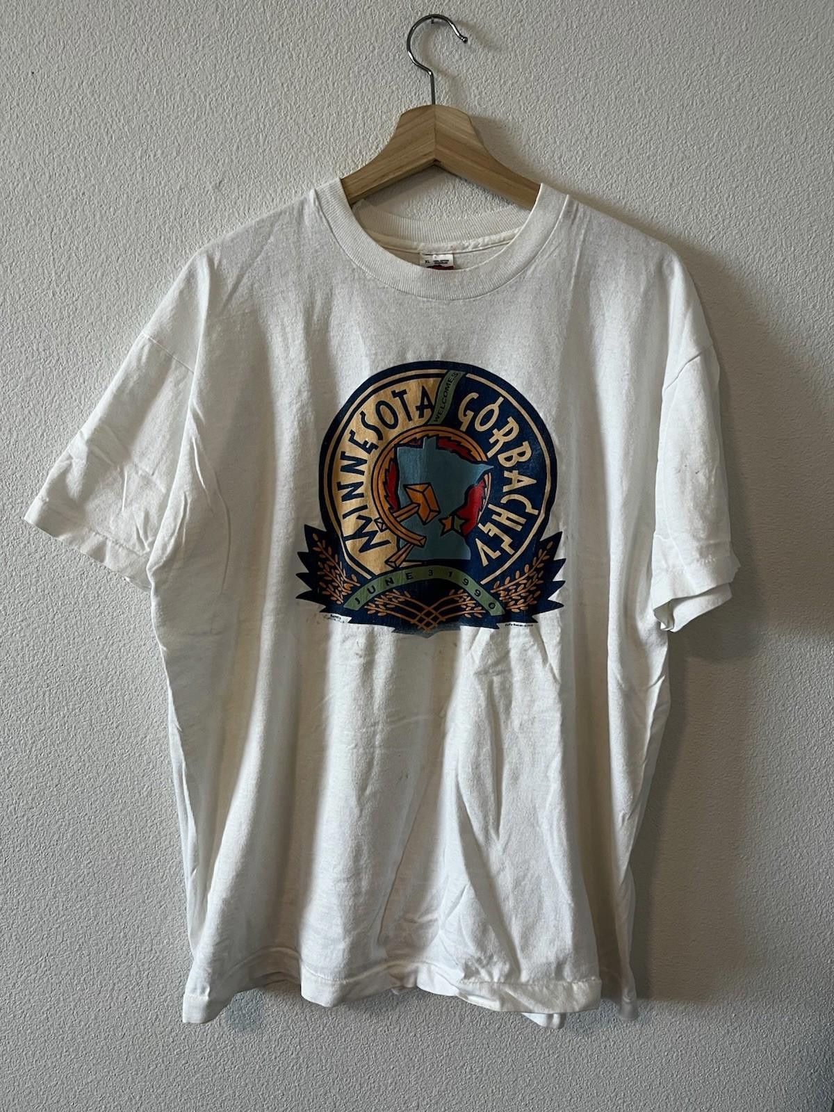 Fruit Of The Loom Vtg Mikhail Gorbachev Minnesota Visit Shirt Political Tee XL Size US XL / EU 56 / 4 - 1 Thumbnail