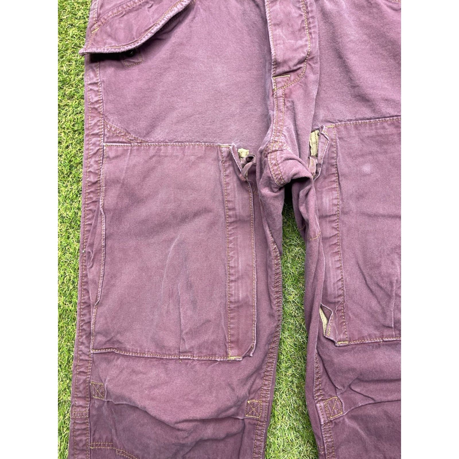 Gap VINTAGE Gap 1969 Pants Carpenter Straight Jeans 90s Purple Mens 33x32 Canvas Cotton Relaxed Hipster Workwear Casual Size US 33 - 3 Thumbnail
