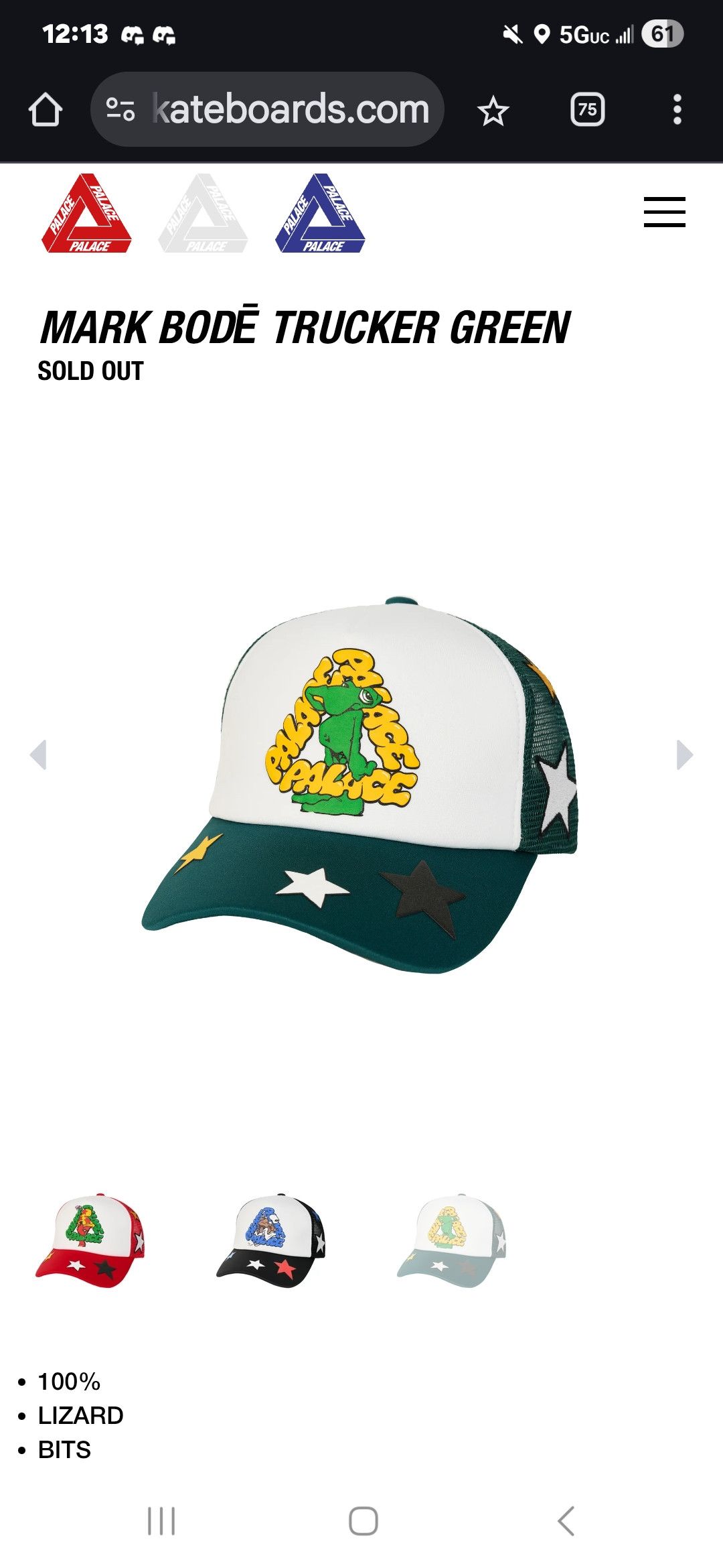 Palace Palace Mark Bode Trucker Hat Black | Grailed