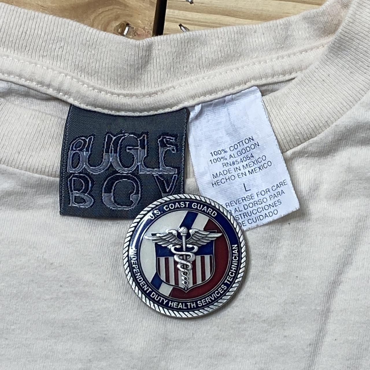 Bugle Boy Vintage Bugle Boy Beige Hockey Tee Size Large Size US L / EU 52-54 / 3 - 4 Thumbnail