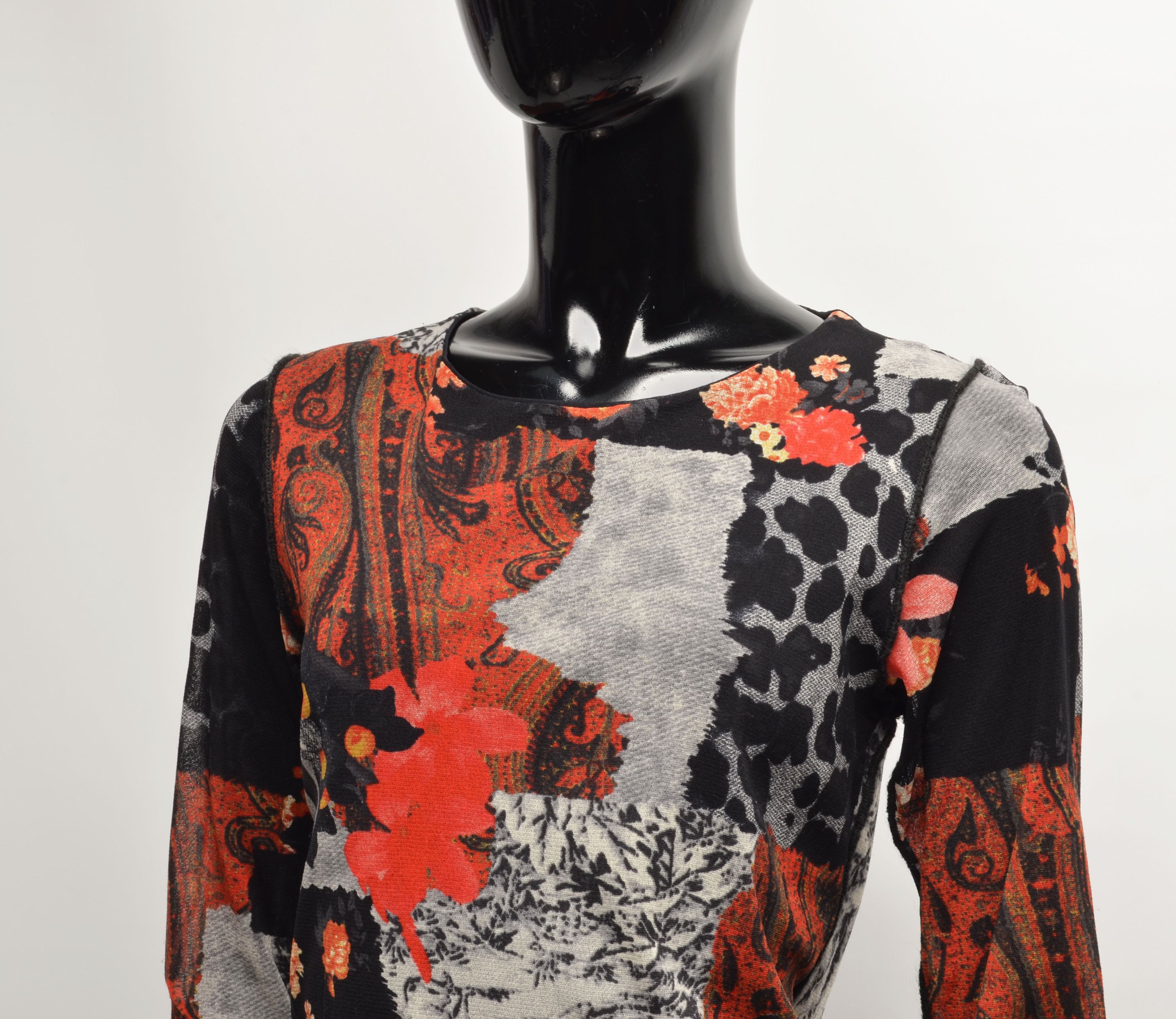 Vintage Vintage Y2K Mesh Floral Printed Long Sleeve Top Size L / US 10 / IT 46 - 2 Thumbnail