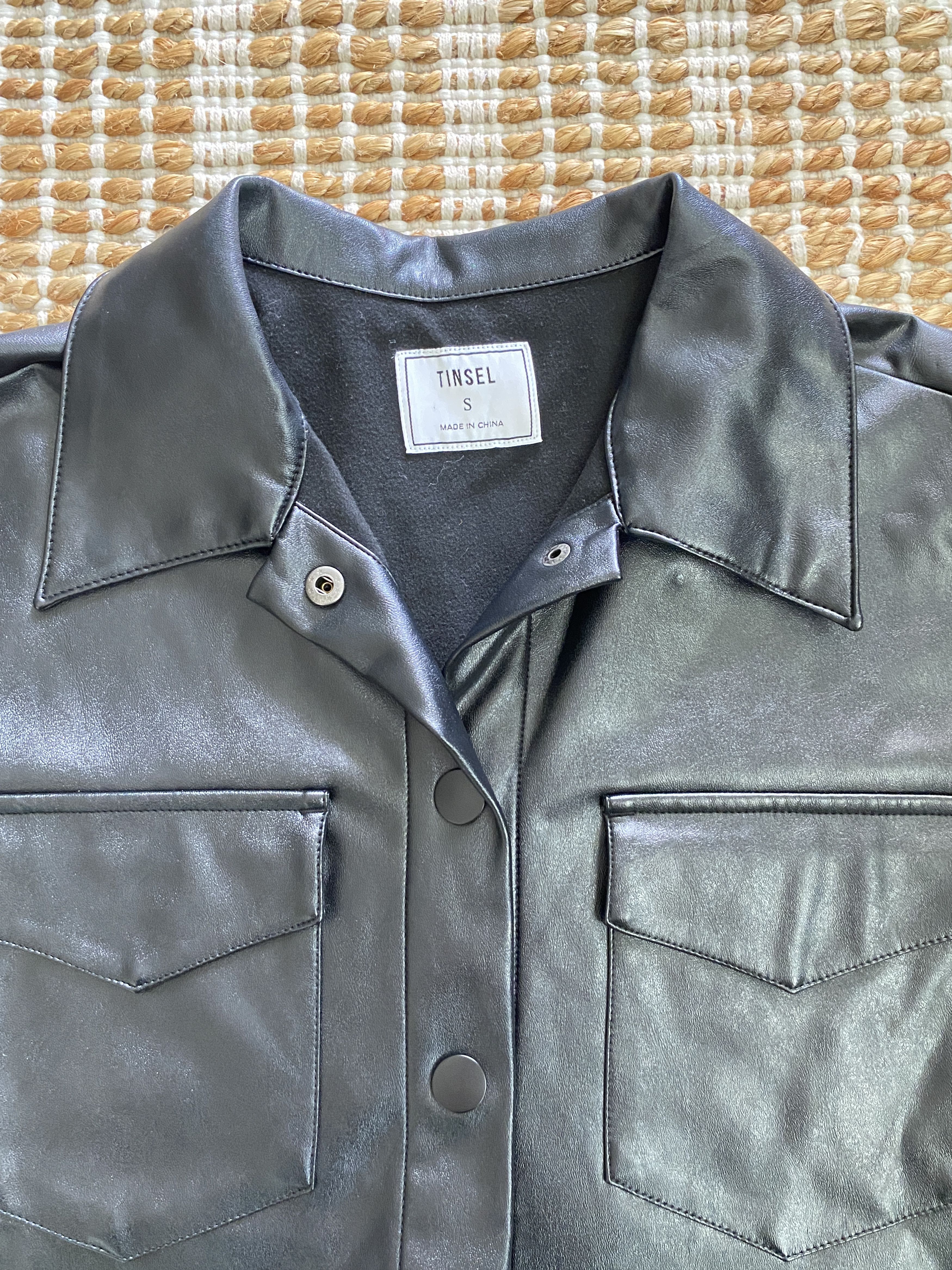 Nordstrom Nordstrom Tinsel Faux Leather Army Jacket– Size Small Size S / US 4 / IT 40 - 8 Thumbnail