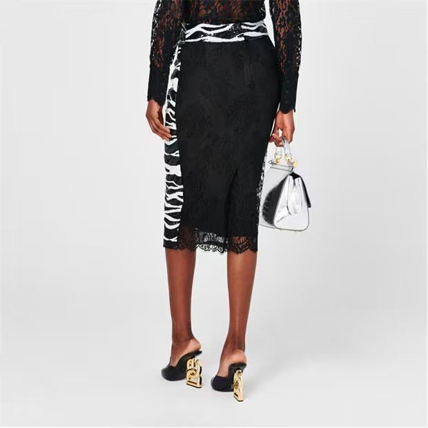 Dolce & Gabbana o1g2r1mq1024 Zebra Sequin Midi Skirts in Bianco & Nero Size 25" / US 0 / IT 36 - 4 Thumbnail