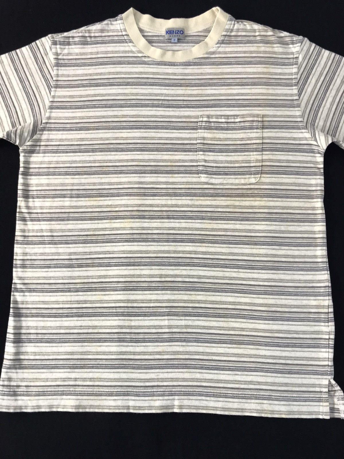 Kenzo 90s Kenzo Homme Horizontal Striped Single Pocket Printed Tee Size US M / EU 48-50 / 2 - 2 Thumbnail